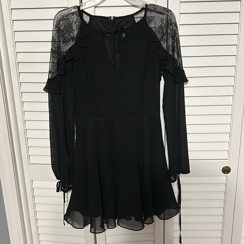 Black long sleeve mini dress